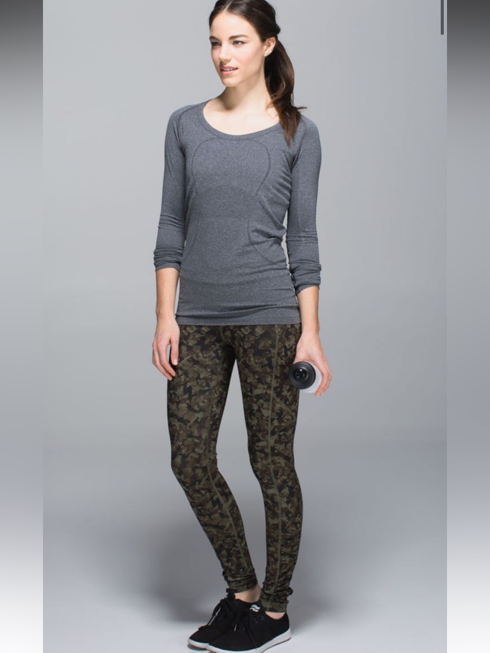 MM. Lululemon Speed Tight III Luxtreme Mystic Jungle Fatigue Green Black 12